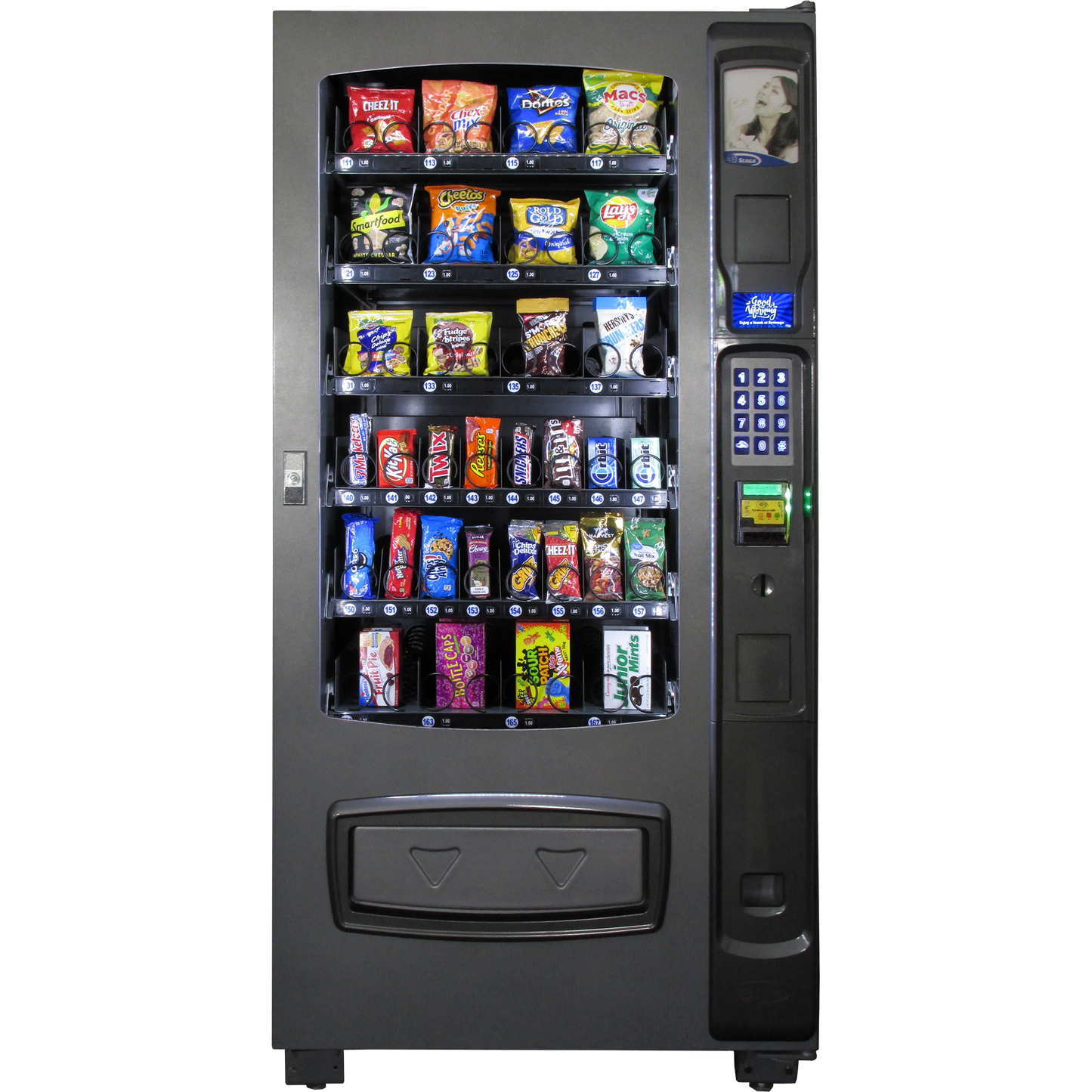 Seaga Envision ENV4S 4-Wide, Snack Glass Front Merchandiser