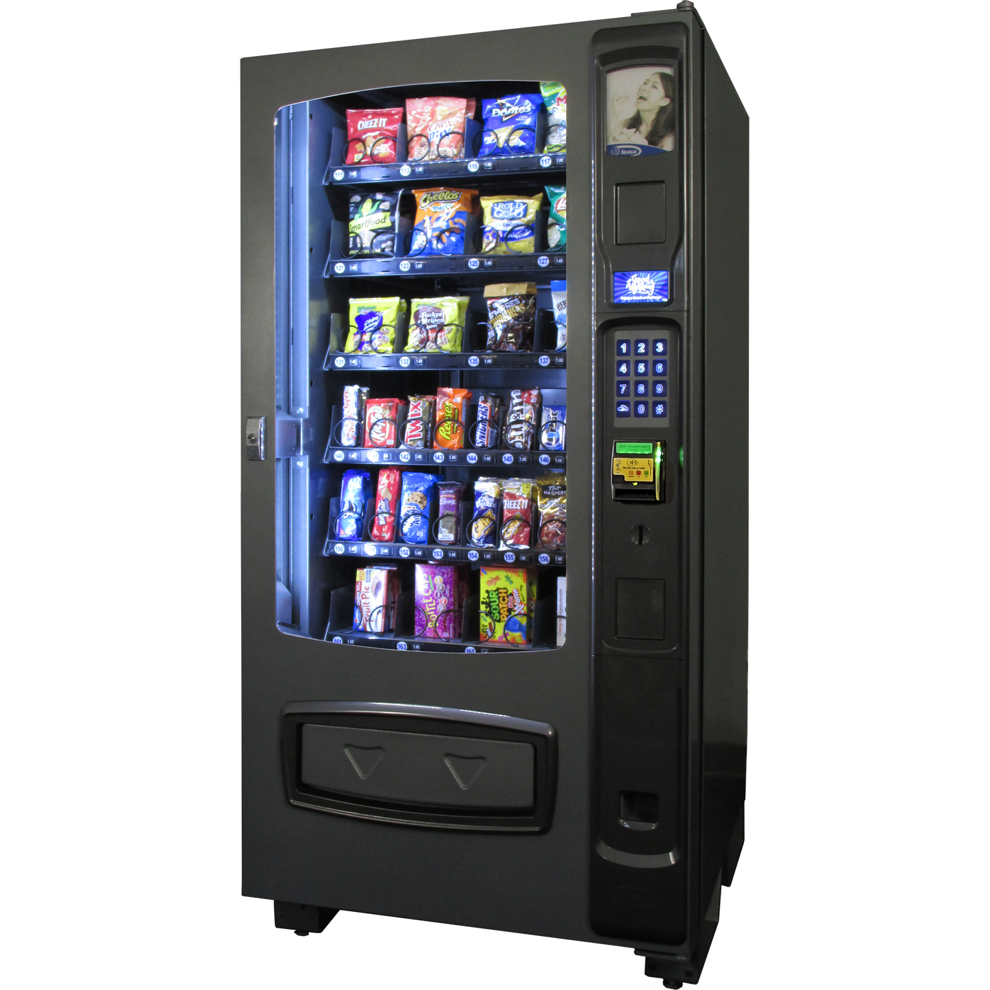 Seaga Envision ENV4S 4-Wide, Snack Glass Front Merchandiser