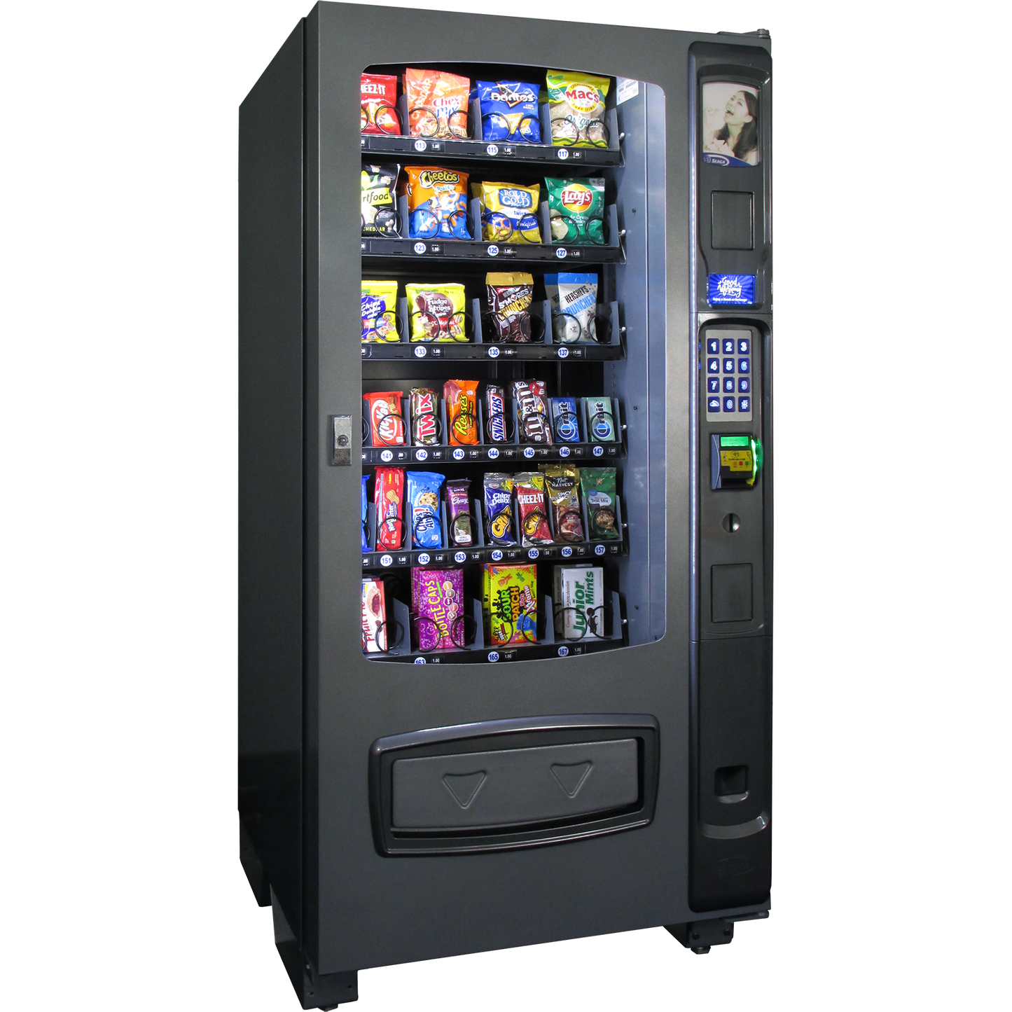 Seaga Envision ENV4S 4-Wide, Snack Glass Front Merchandiser
