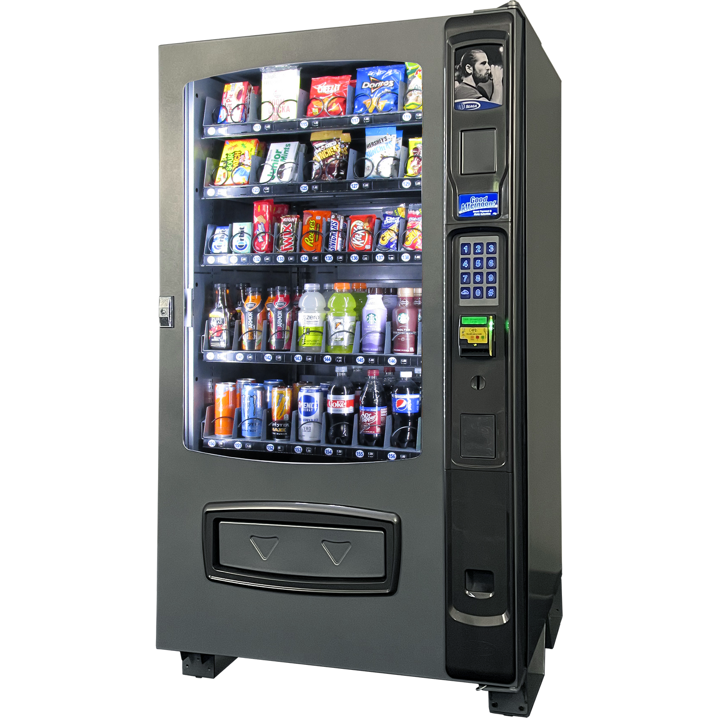 Seaga Envision ENV5C 5-Wide, Combo Snack & Beverage Glass Front Merchandiser