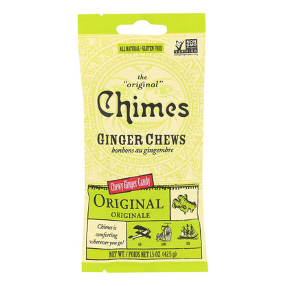 Chimes Ginger Chews Original Refreshing Ginger, 1.5 Oz - 2 Cases of 12 Individually Wrapped Chews