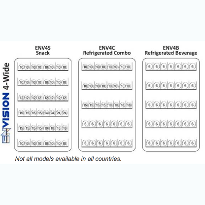 Seaga Envision ENV4S 4-Wide, Snack Glass Front Merchandiser
